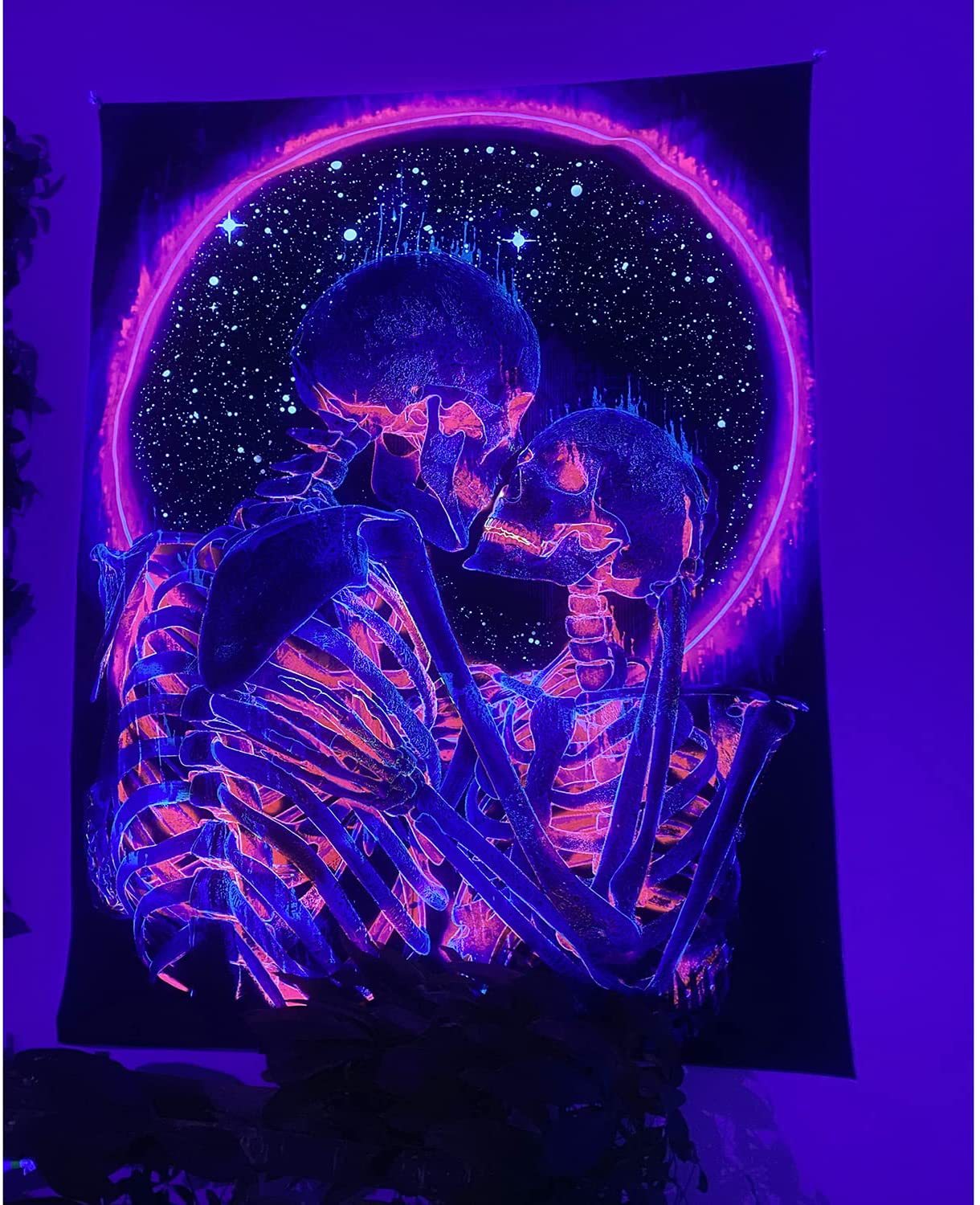 Fluorescent Skull tapestry