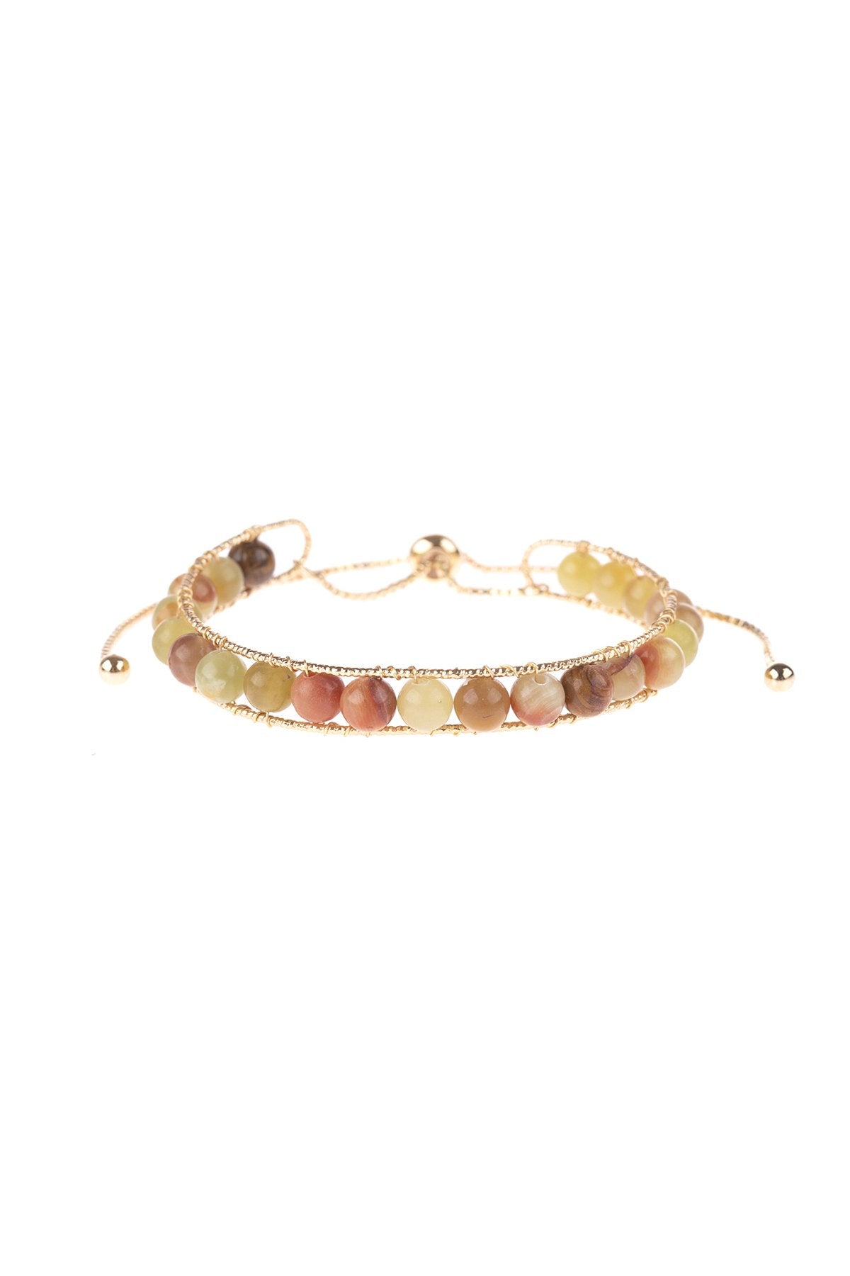 Natural Stone Beads Pull-Through Bracelet