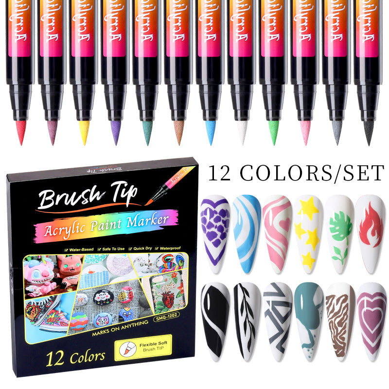 Twelve Color Nail Paint Doodle Pen Color Box