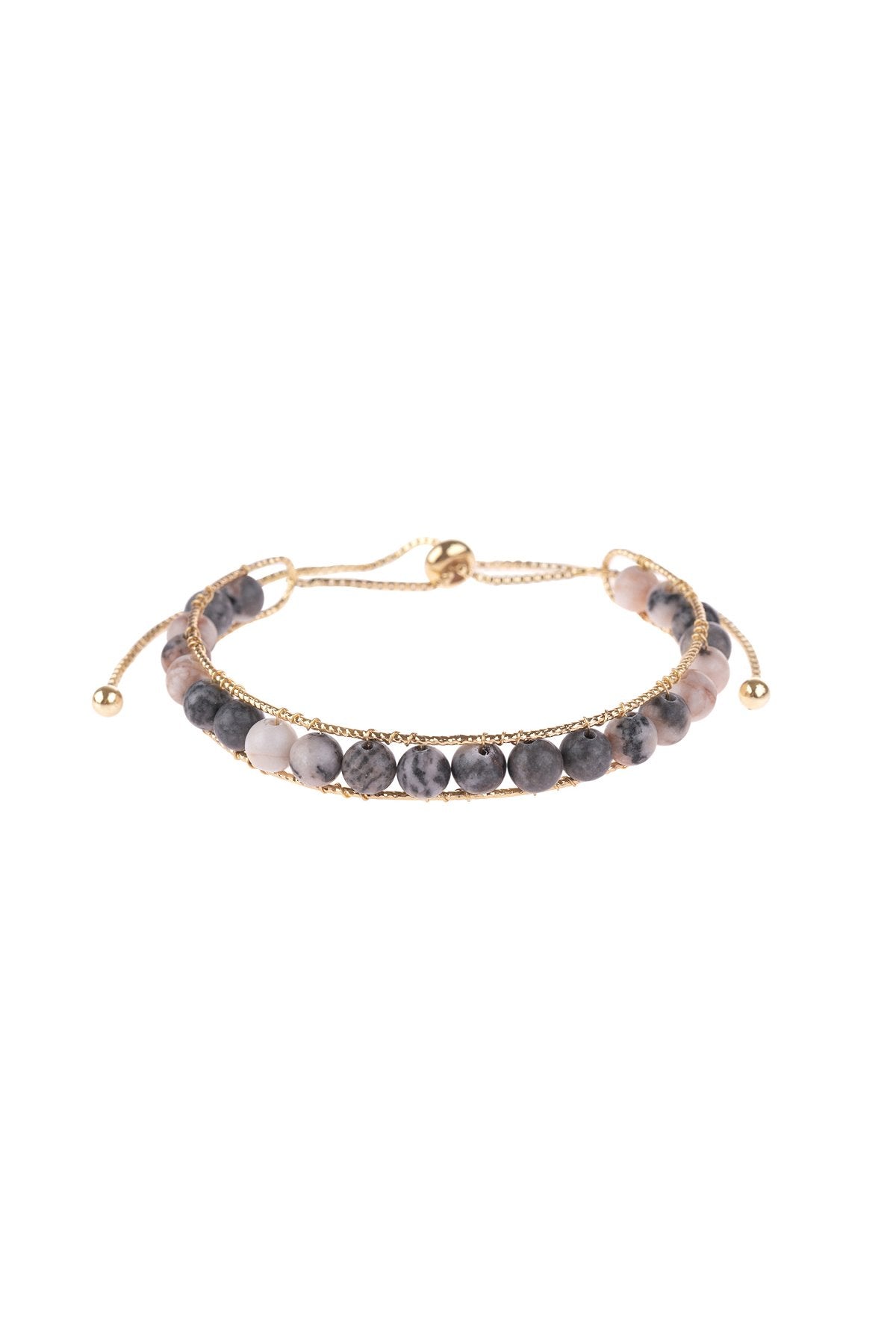 Natural Stone Beads Pull-Through Bracelet