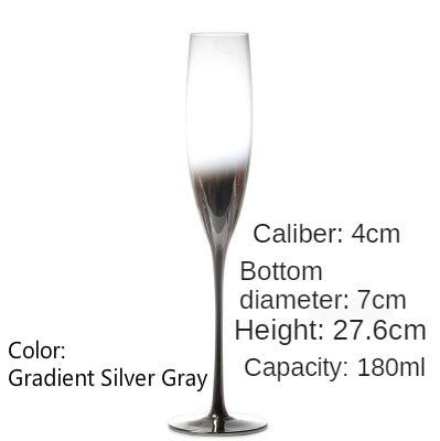 Crystal Electroplated Silver Wine Glass & Decanter