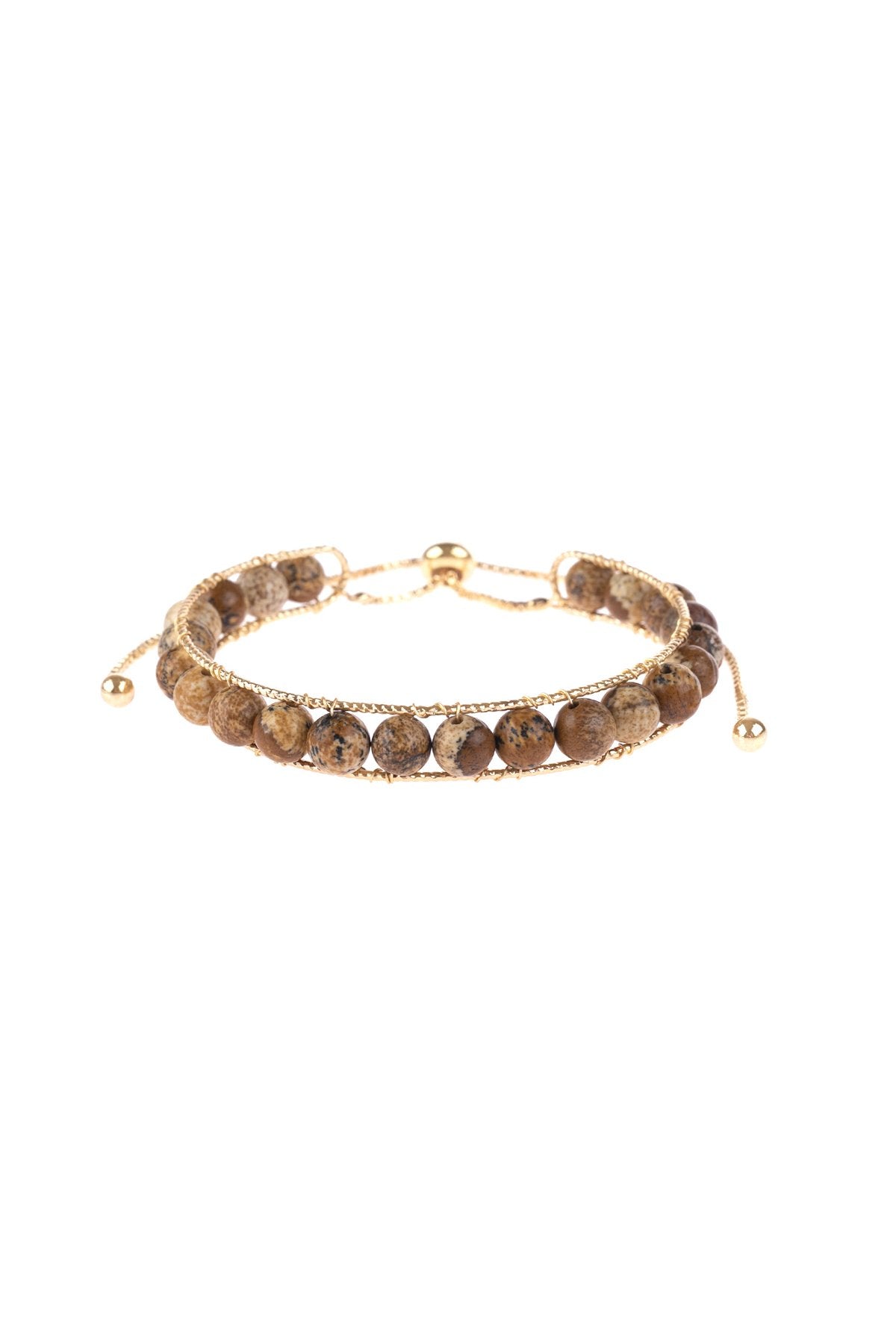 Natural Stone Beads Pull-Through Bracelet