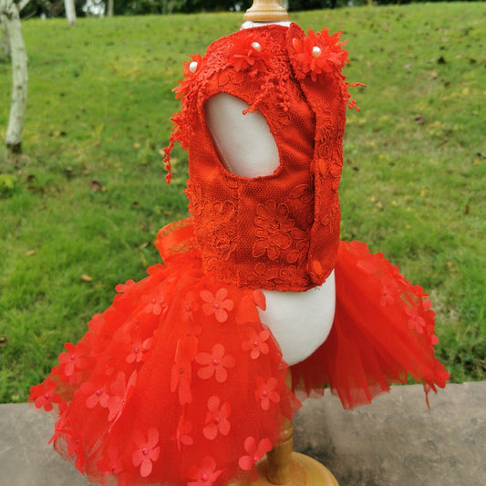 Red Flower Pet Dress