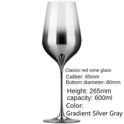 Crystal Electroplated Silver Wine Glass & Decanter