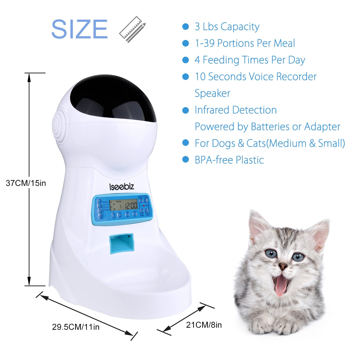 Iseebiz 3L Automatic Pet Feeder